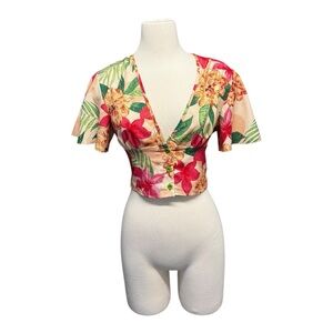 Floral V-Neck Crop Top